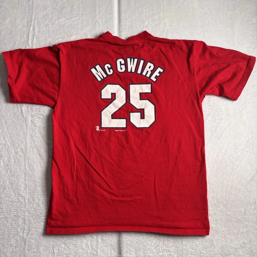 VTG Starter St. Louis Cardinals McGwire 1997 Red Short Sleeve Shirt Men's L *